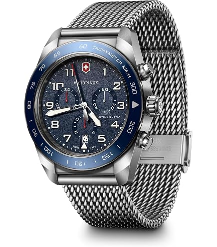 Amazon.com: Victorinox Swiss Army Quartz Blue Dial Mesh Stainless